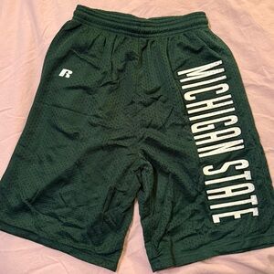 Russell Athletic Dark Green Michigan State Youth Shorts